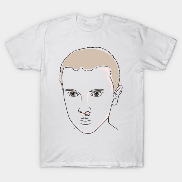 Eleven Hanky Outlined Illustration Stranger Things Parody T-Shirt by udesign